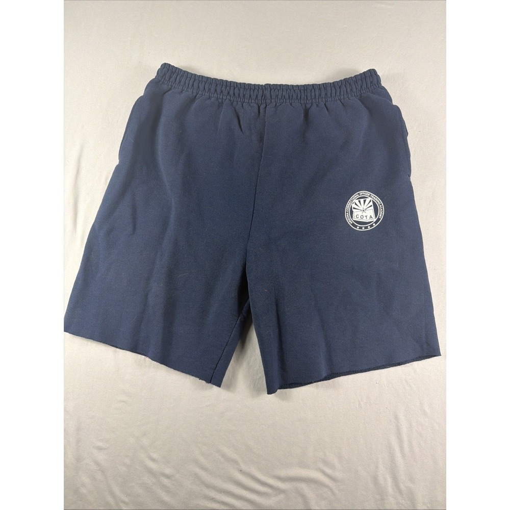 Gildan blue PT lounge sweat cut off shorts, AZ COTA men's large